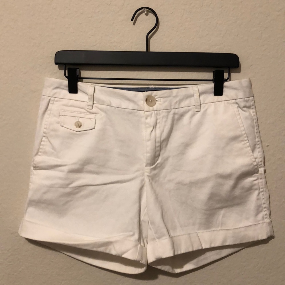 Banana Republic/98%cotton 2% spandex. Worn once